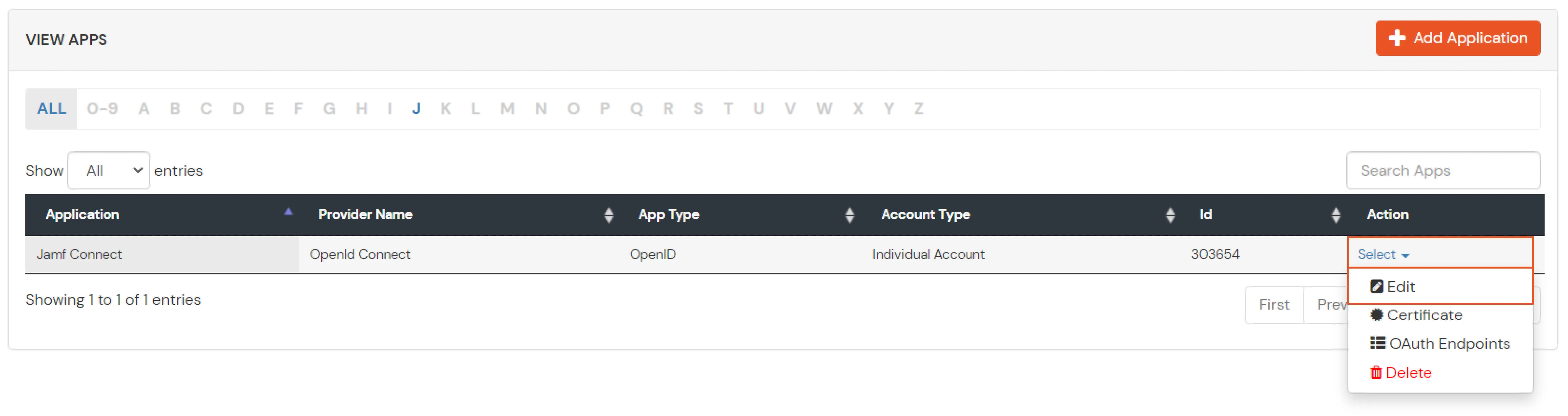 MultiFactor Authentication for MAC using JAMF Connect select application type