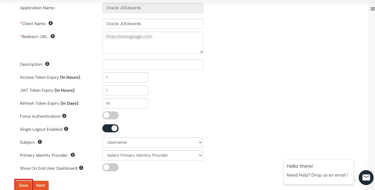  Single Sign-On (sso) for JD Edwards save configuration