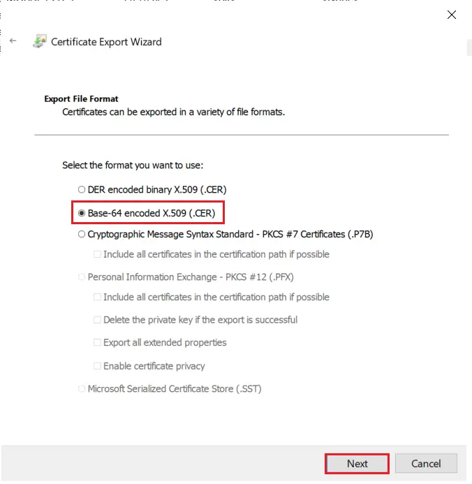 LDAPS on Windows Server base-64 encoded