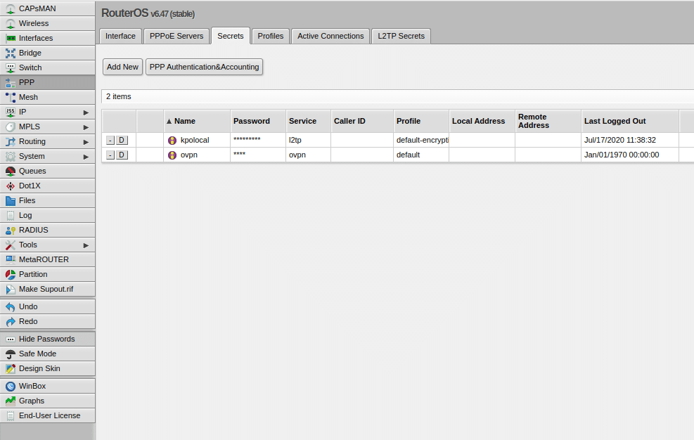 Mikrotik PPP Authentication and Accounting