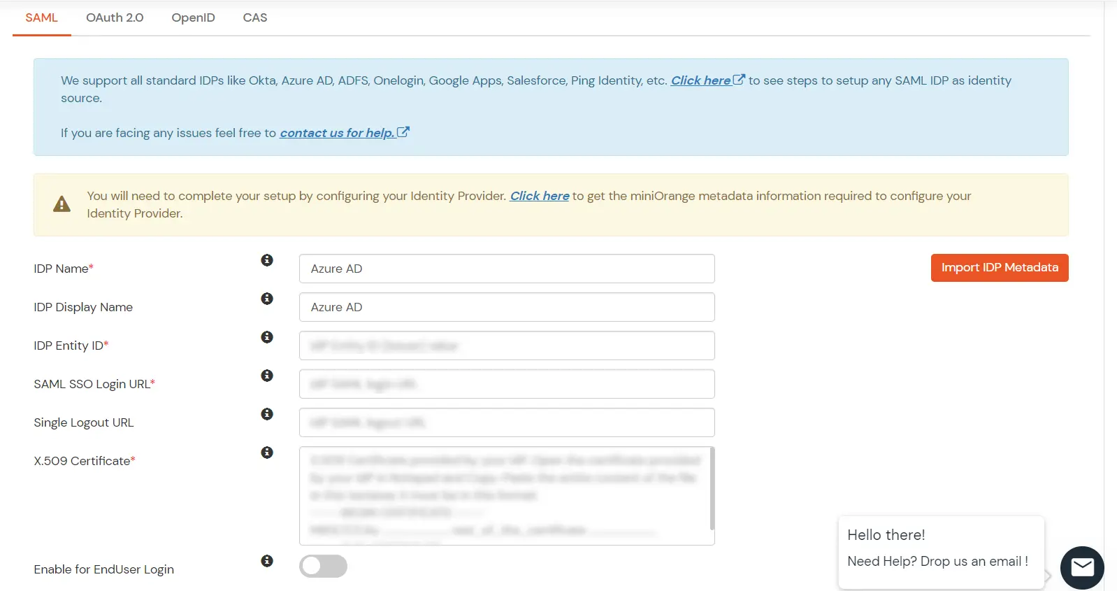 Microsoft Entra ID SAML SSO Login URL and x.509 Certificate to integrate SSO