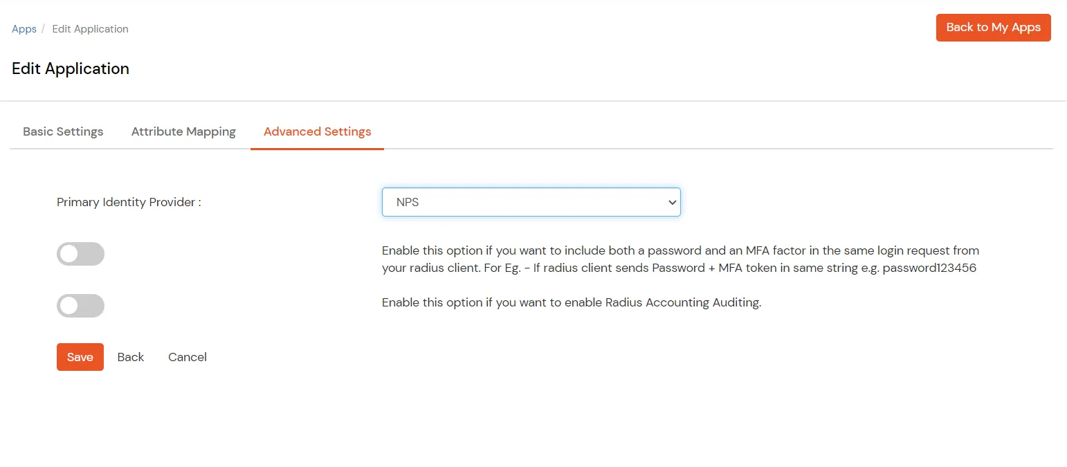 Radius MFA using MSCHAPv2 protocol