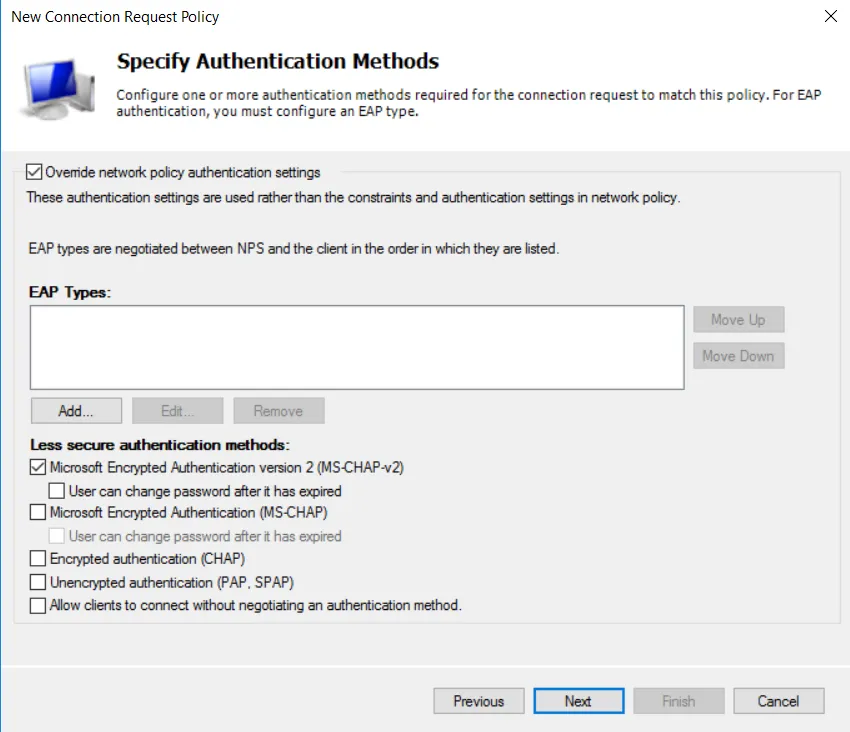 Radius MFA using MSCHAPv2 protocol