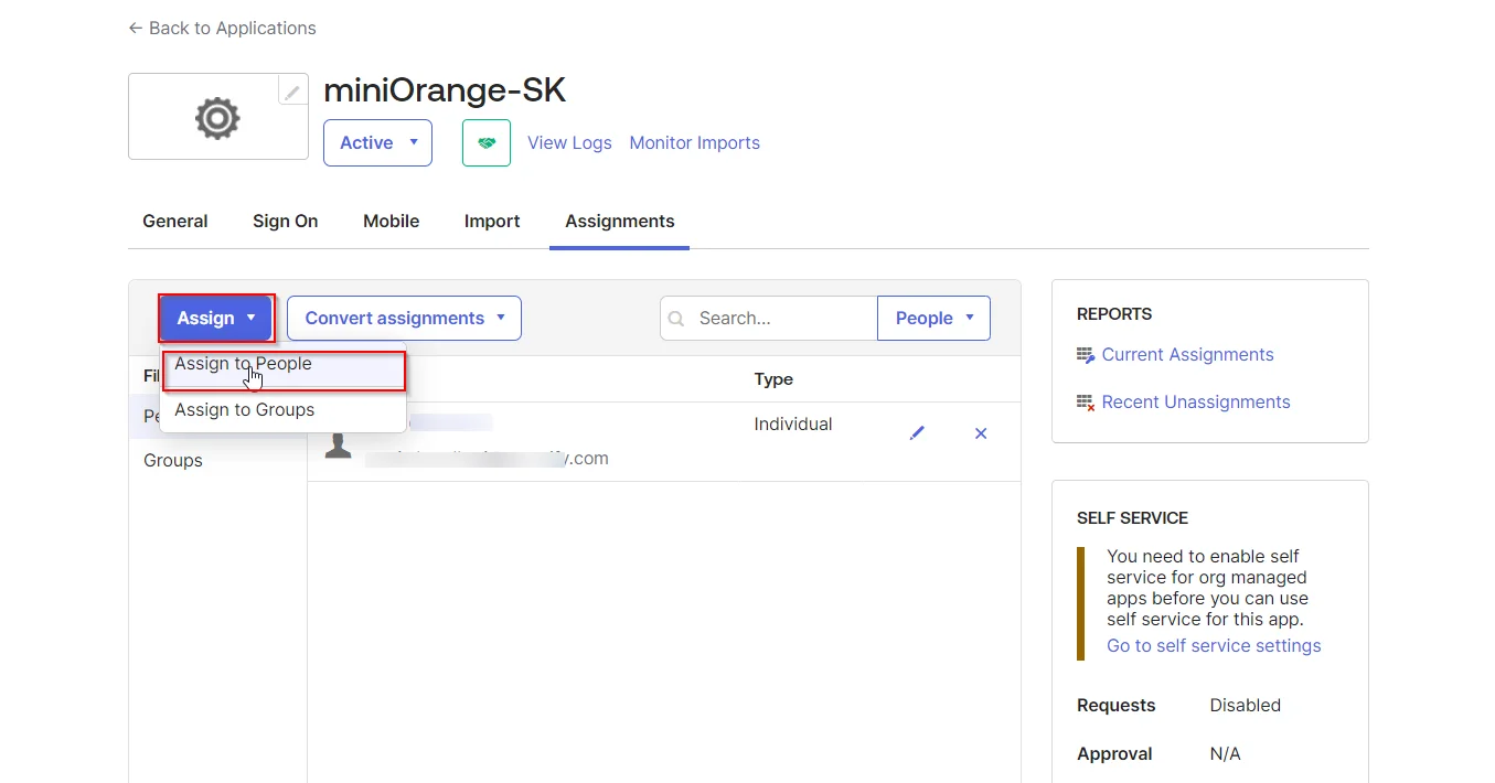 Okta as IDP: Assign People and Try SSO