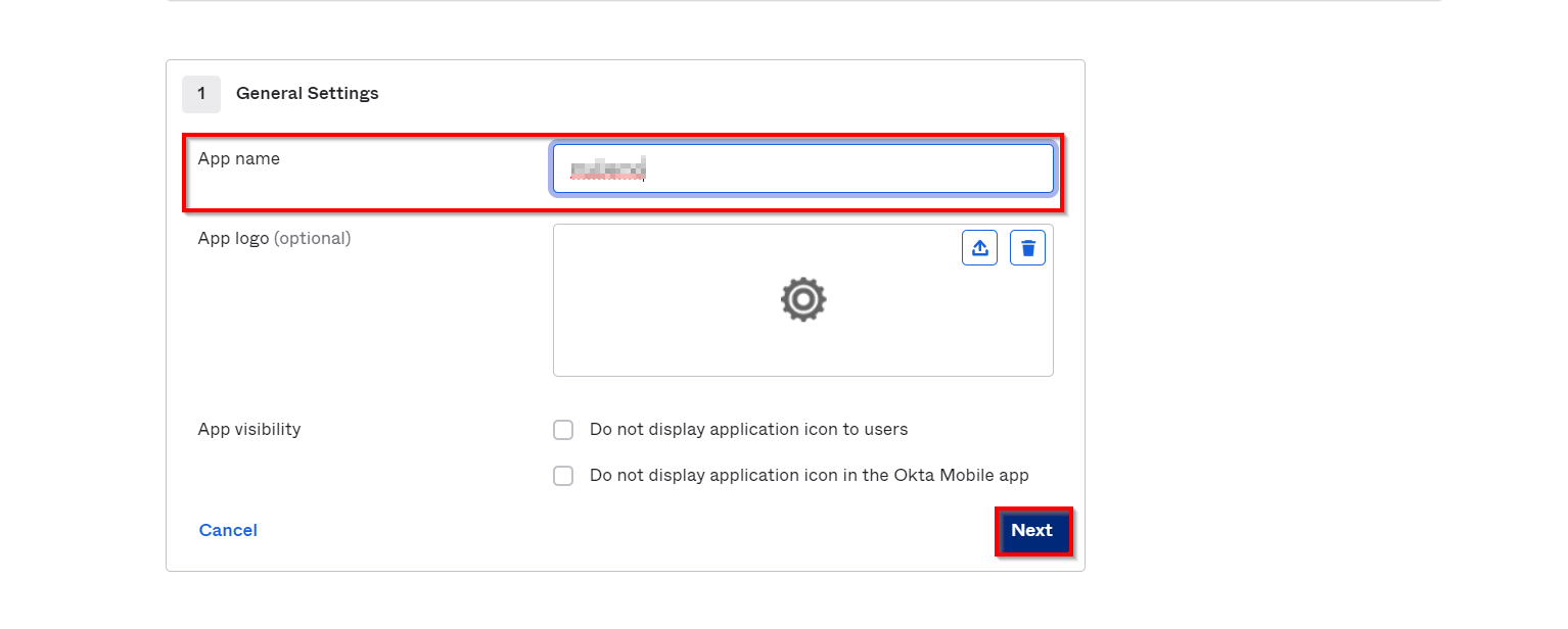 Okta Single Sign On SSO app name