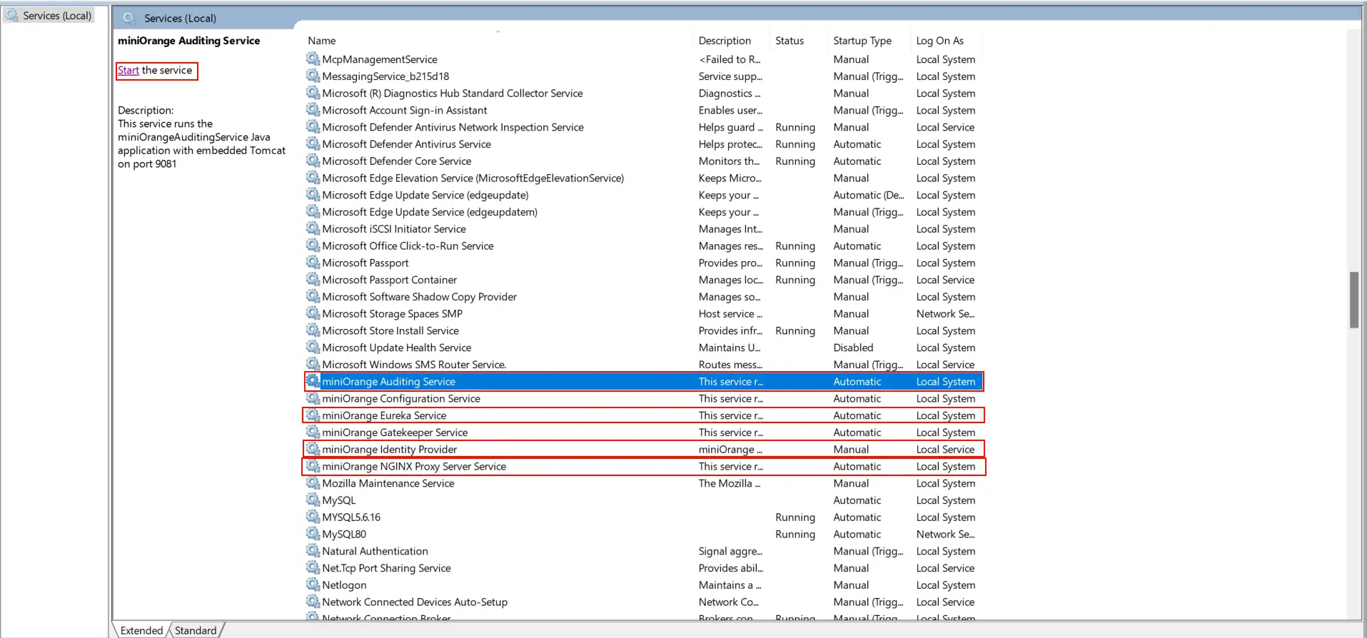 On-Premise IDP Server Windows Services Tray