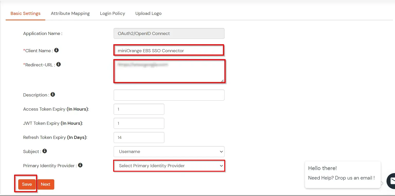 Oracle EBS onelogin SSO : Submit Configuration Details