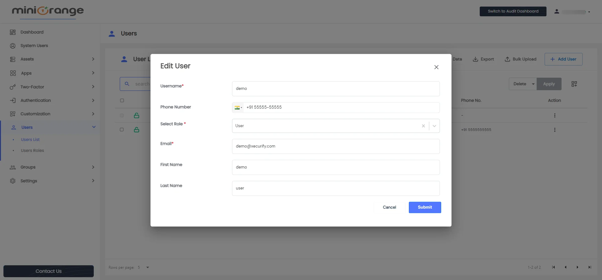 Privileged Access Management Admin Handbook: Click the Edit button