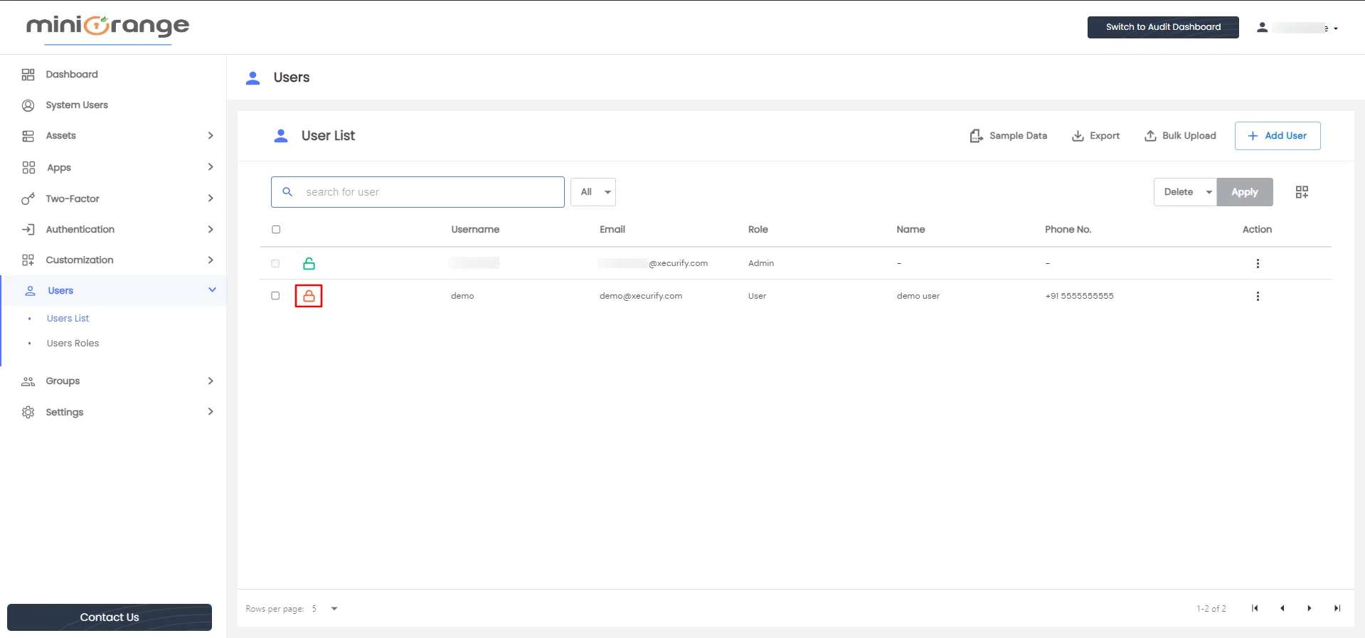 Privileged Access Management Admin Handbook: Select Lock a user option