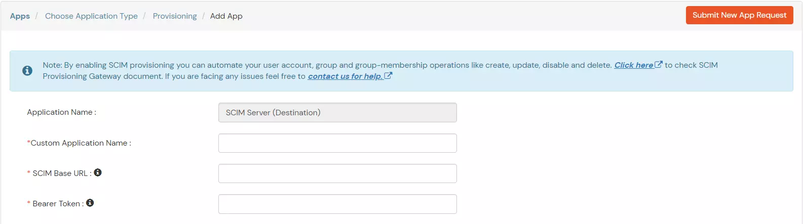 SCIM Provisioning Configuration