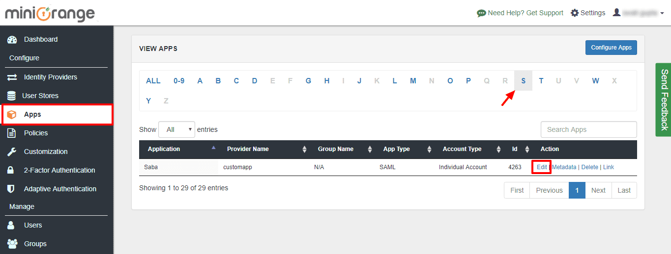 Saba Single Sign On (sso) update acs url