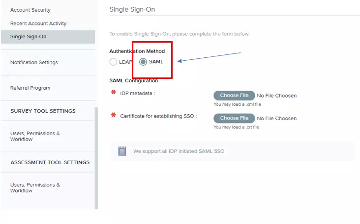 SoGoSurvey Single Sign-On (SSO) configuration