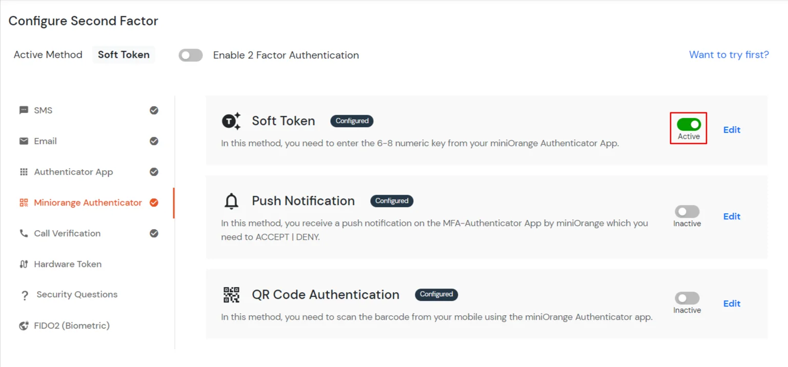 scan QRcode to activate 2FA method