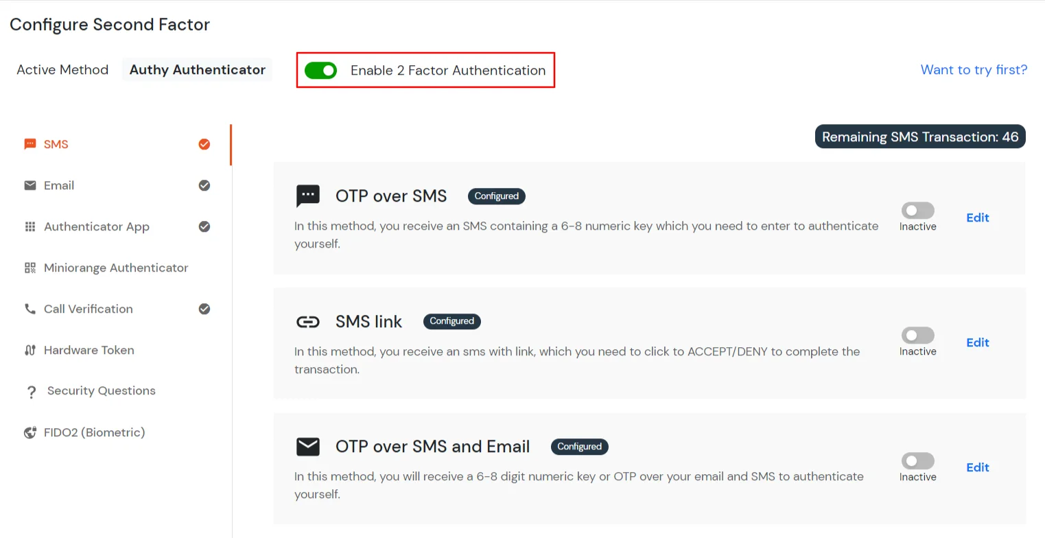 2FA Configuration Done