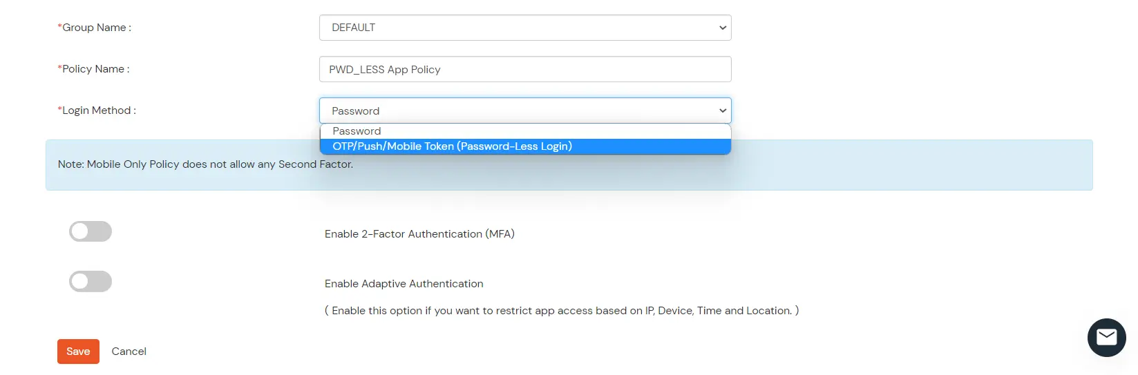 miniOrange Identity Platform Partner Portal Handbook: Passwordless app policy App policy