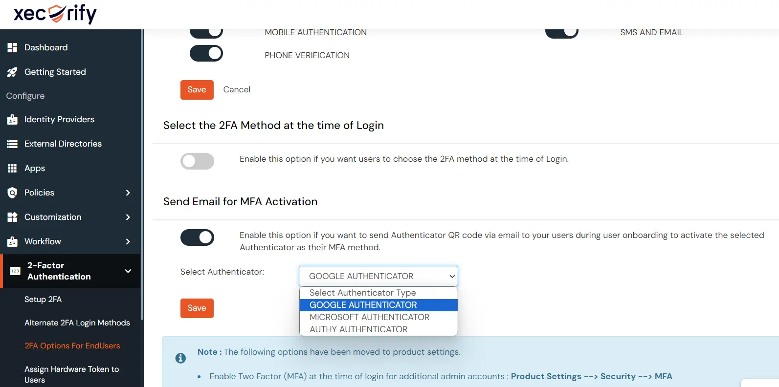 Customize MFA for End Users