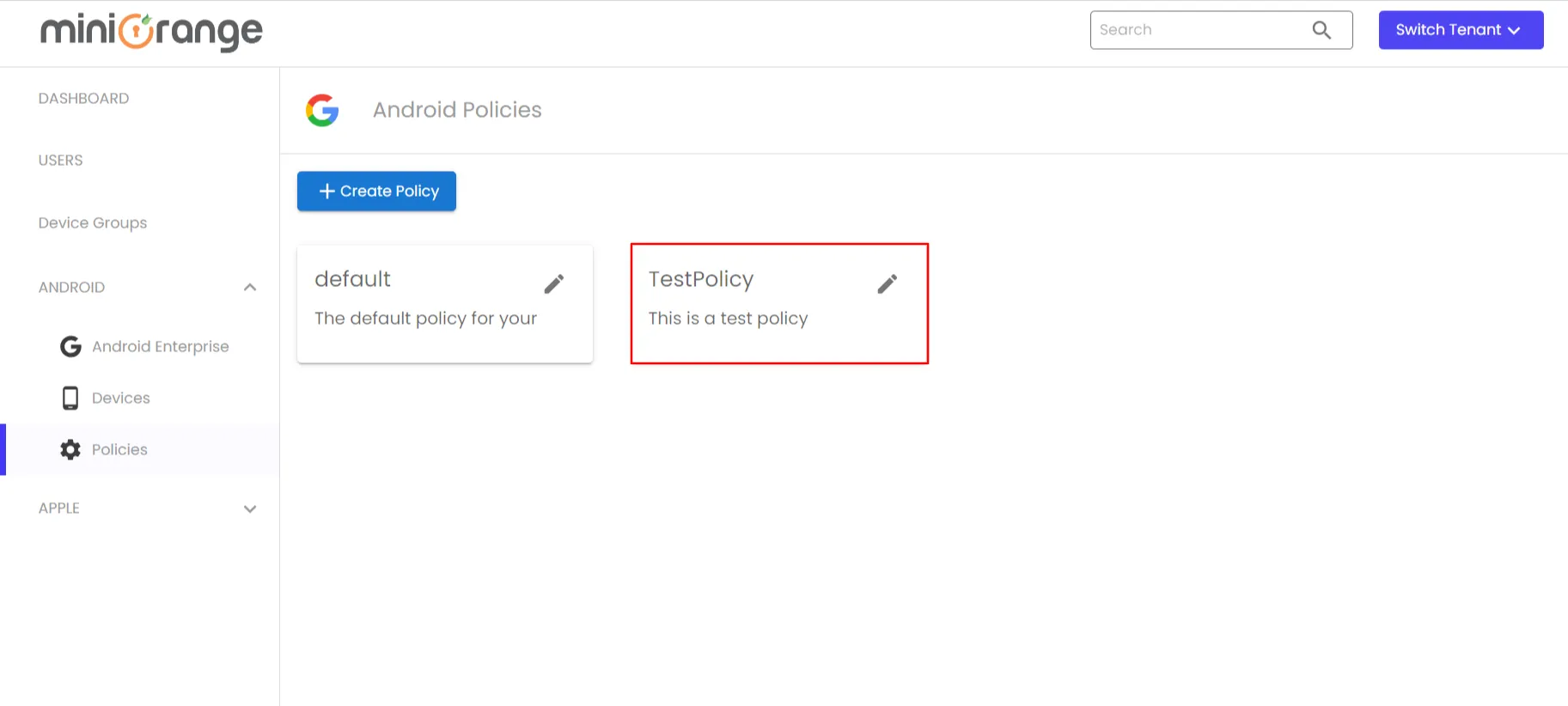 mdm added policy MDM device