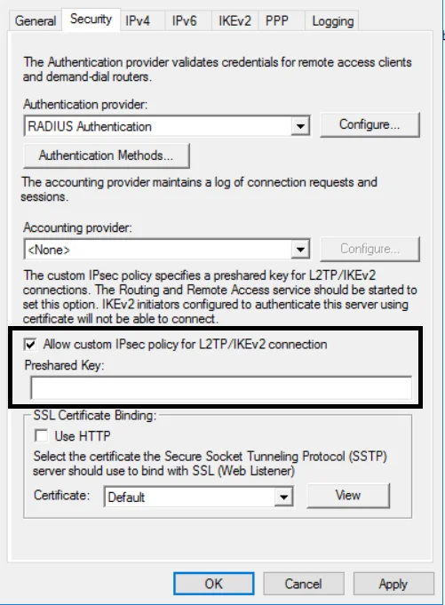 2FA Two-Factor Authentication for Windows VPN :  Allow custom IPSec policy for L2TP/IKEv2