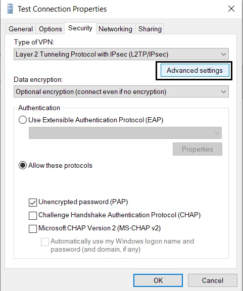 2FA Two-Factor Authentication for Windows VPN :  Advanced Settings