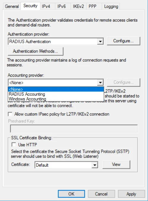 2FA Two-Factor Authentication for Windows VPN :  Accounting Provider