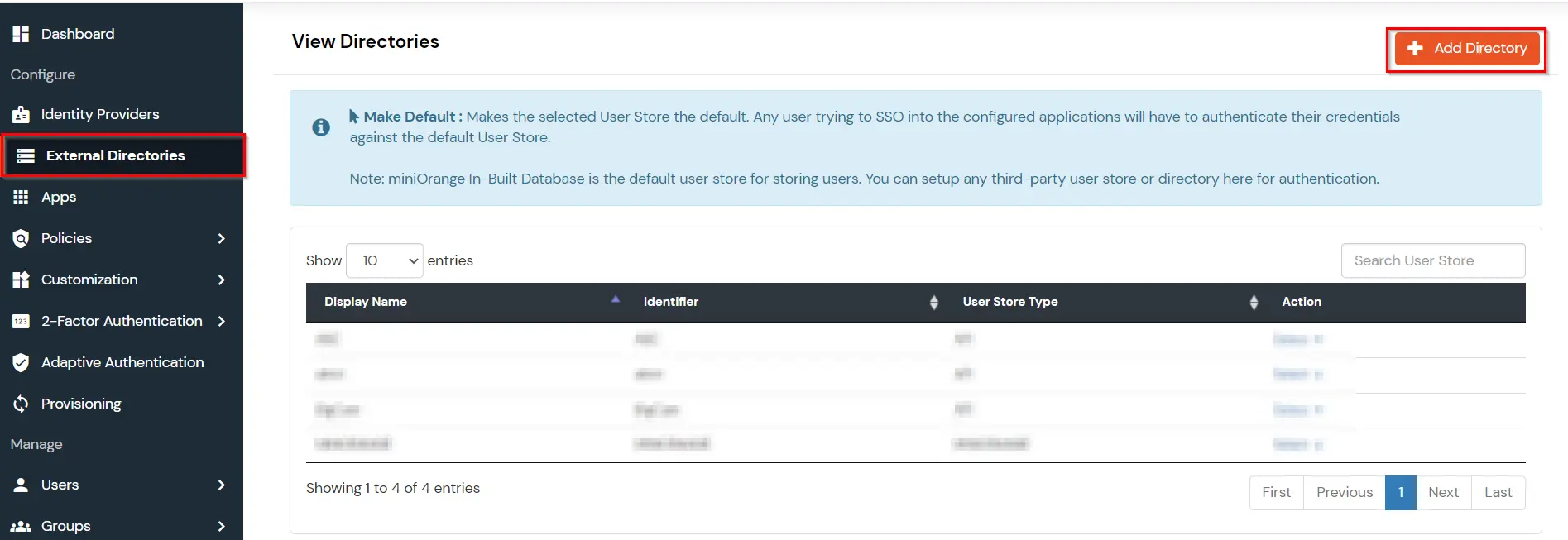 Add User store for Moodle Authentication