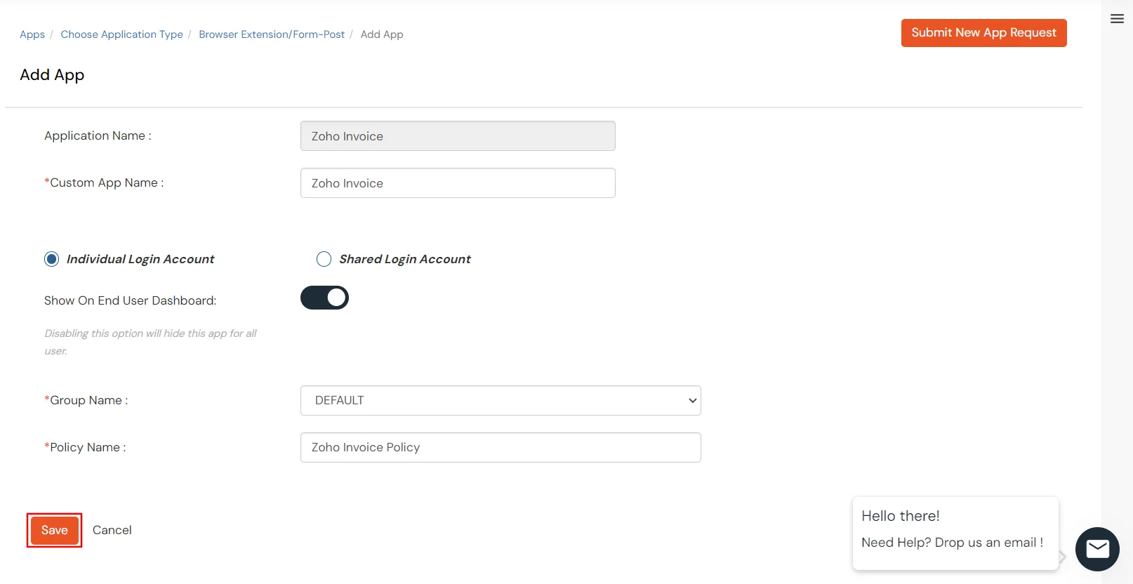 CallRail Single Sign-On (SSO) application name